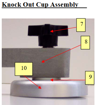 Knock out cup assembly patty-o-matic 330A